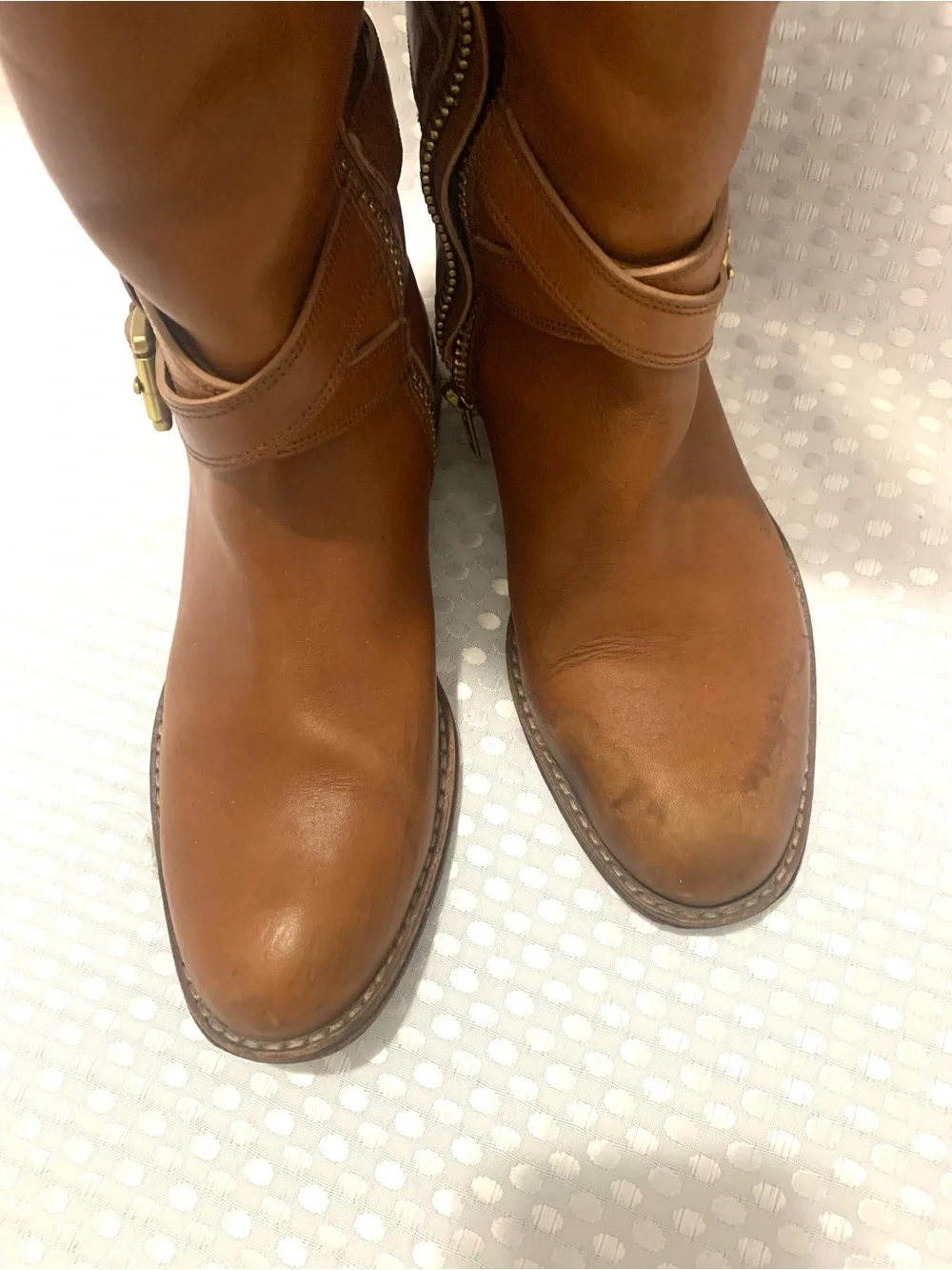 Coach Women's Tall Brown Leather Riding Boots
